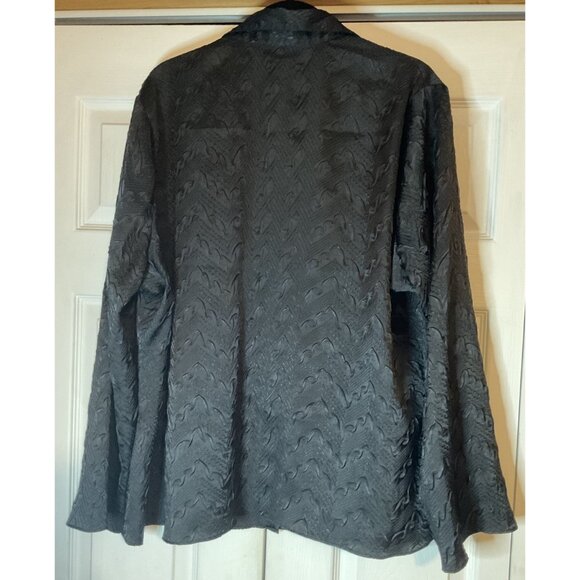 Cato Woman Black Textured Button Up Blouse 22/24W - Picture 5 of 6